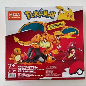 MEGA Construx Pokémon Charmander Evolution Set, Poseable Charmeleon, Charizard